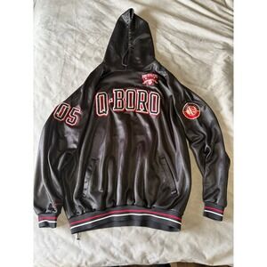 Vintage FUBU Athletics 05 Q-Boro Mesh Jersey Hoodie Black Red Mens XXXL 3XL